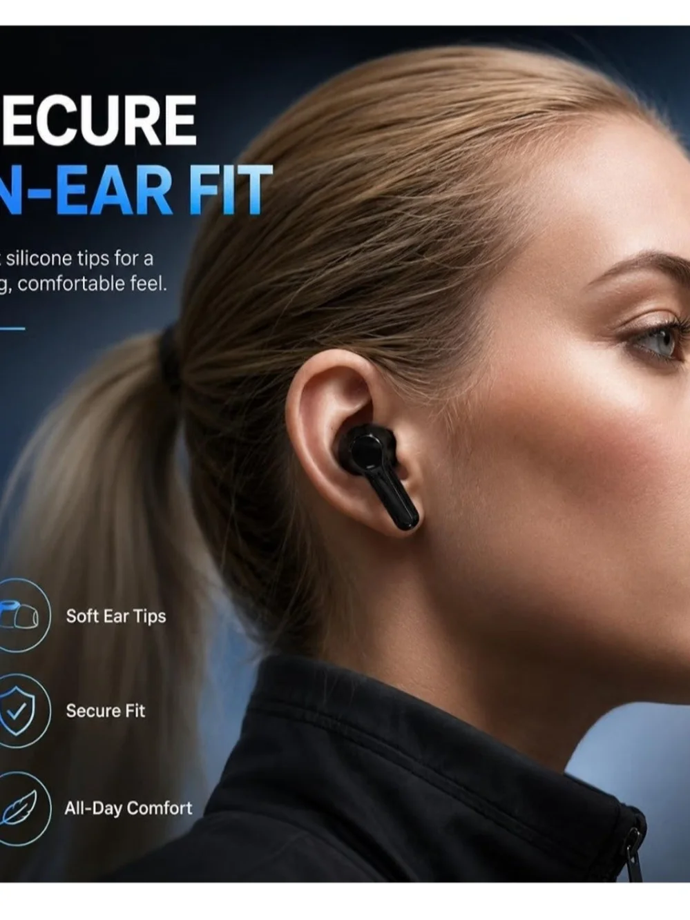 Amazon True Wireless Bluetooth Earbuds in Black with Charging Case